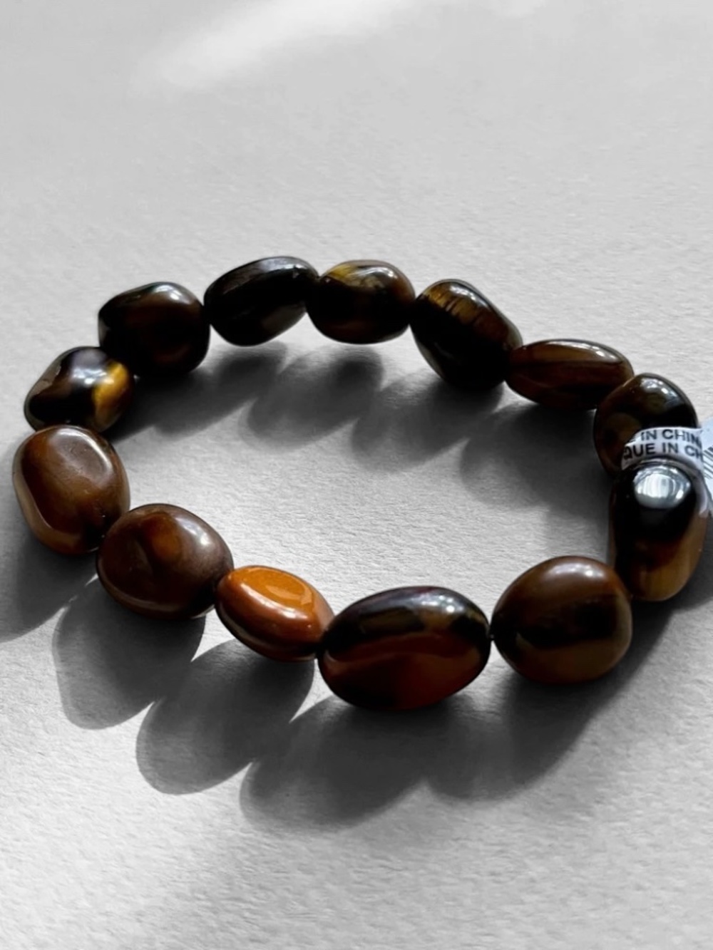 Free People Brown and Amber Beaded Stretch Bracelet